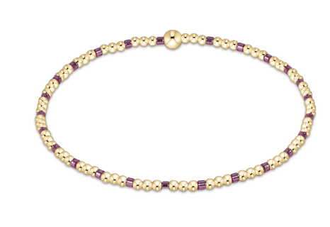 egirl Hope Sincerity Pattern 2mm Bead Bracelet - Pink Metallic