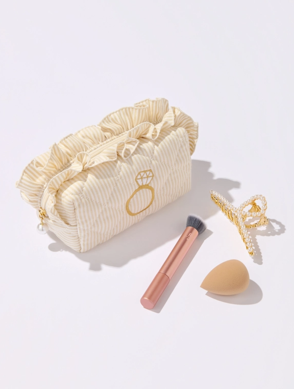 Ruffle Bling Small Zip Pouch