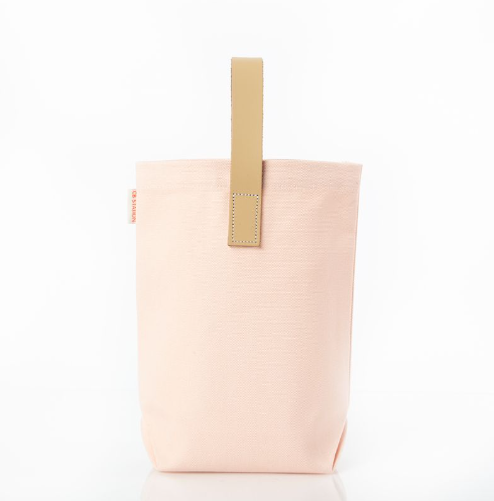 Leather-Grip Wine Carrier - Powder Pink