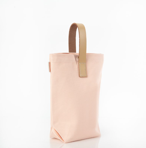 Leather-Grip Wine Carrier - Powder Pink