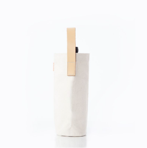 Leather-Grip Wine Carrier - Natural