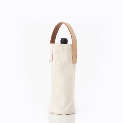 Leather-Grip Wine Carrier - Natural