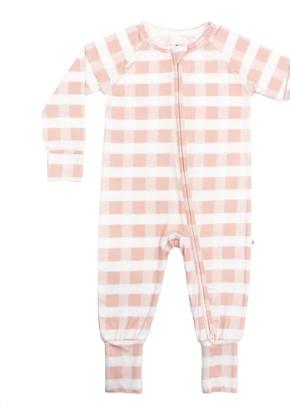 Pink Gingham Bamboo Convertible Pajamas