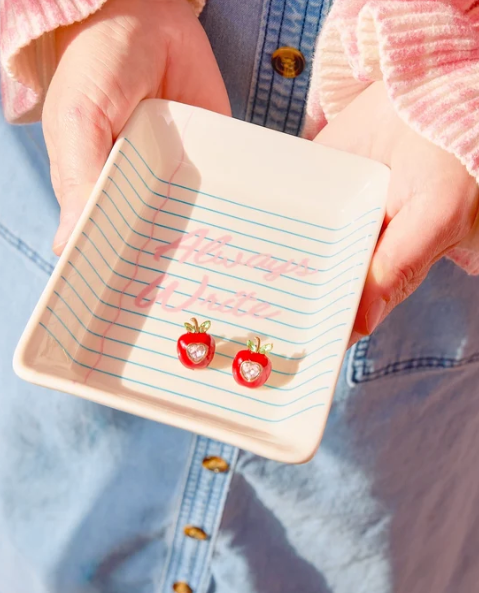 Always Write Trinket Tray and Earring Set
