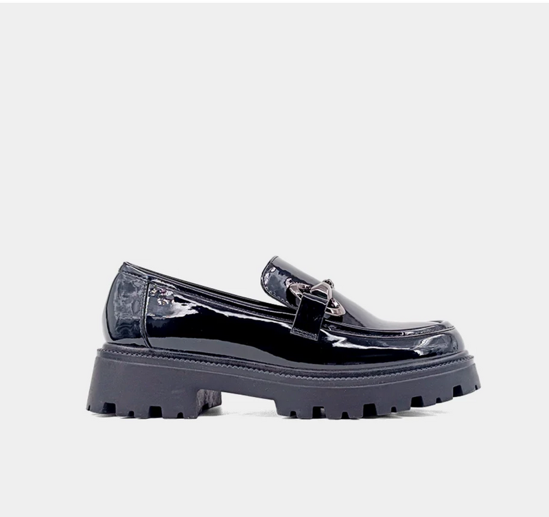 Tatiana Chunky Loafers - Black Patent