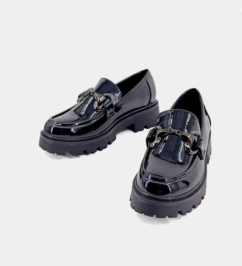 Tatiana Chunky Loafers - Black Patent