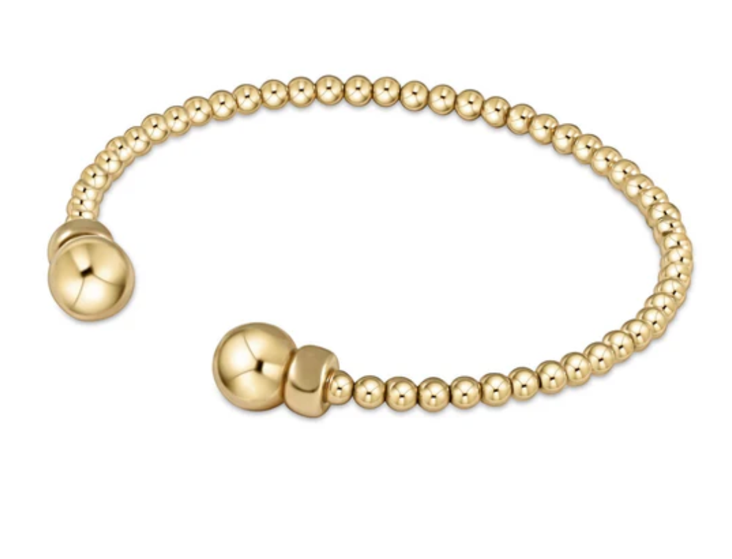 Classic Gold 3mm Bead Cuff - Gold