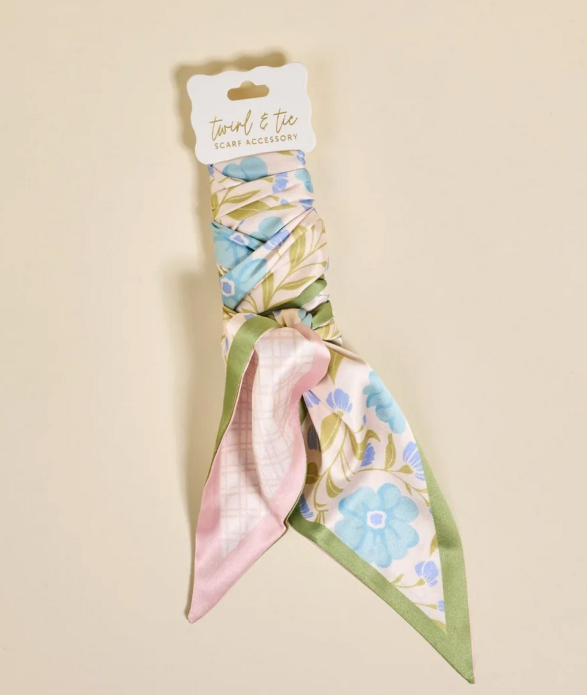 Twirl & Tie Scarf Accessory - Poppin Petals Aqua