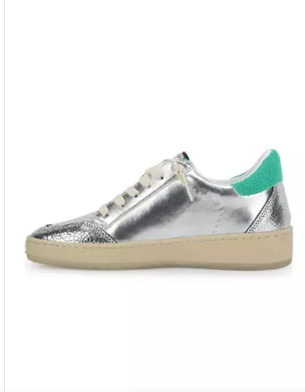 Vintage Havana- Green Star Metallic Silver Low Top Sneaker