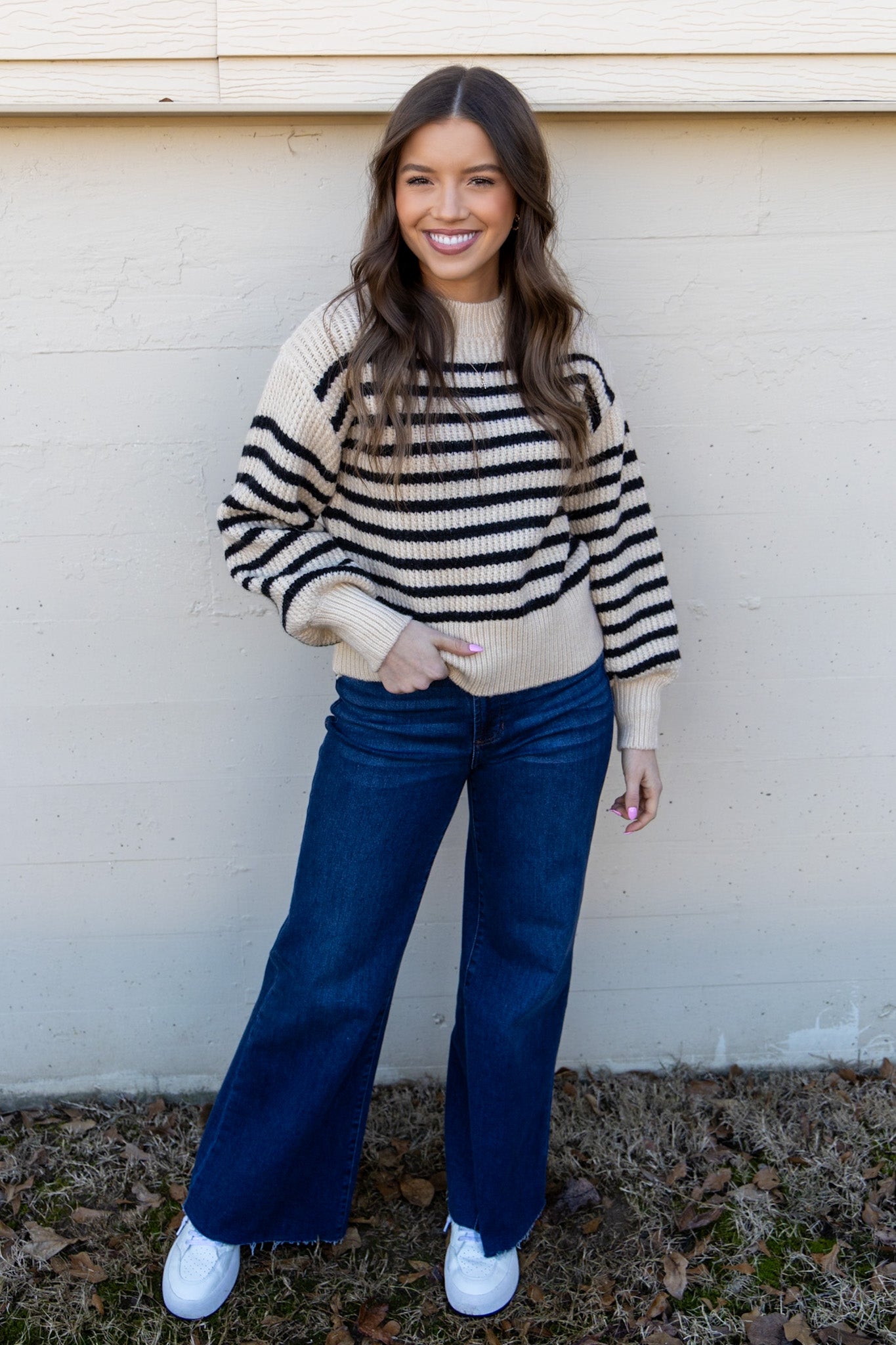 Bella Beige Stripe Sweater