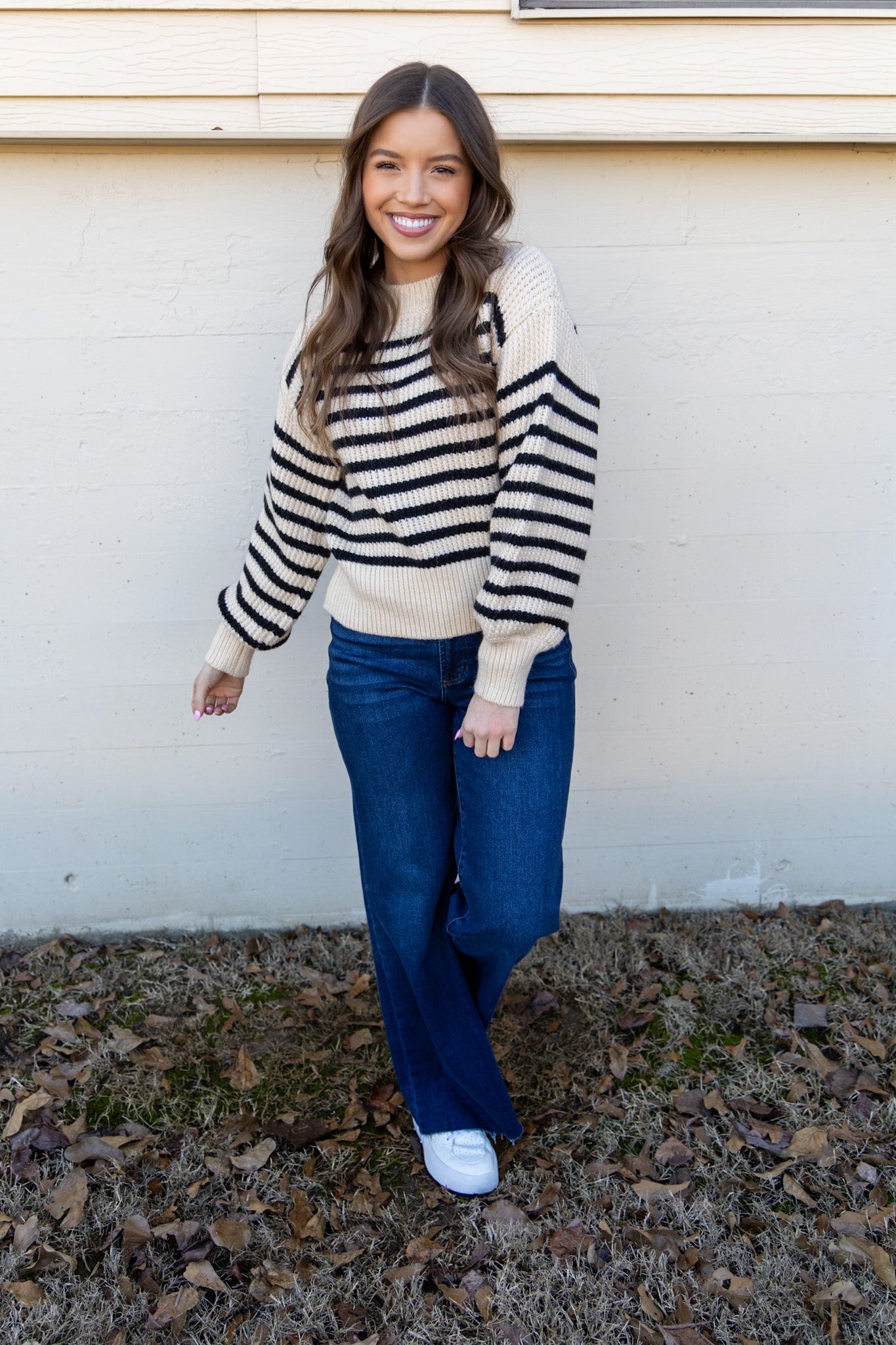 Bella Beige Stripe Sweater