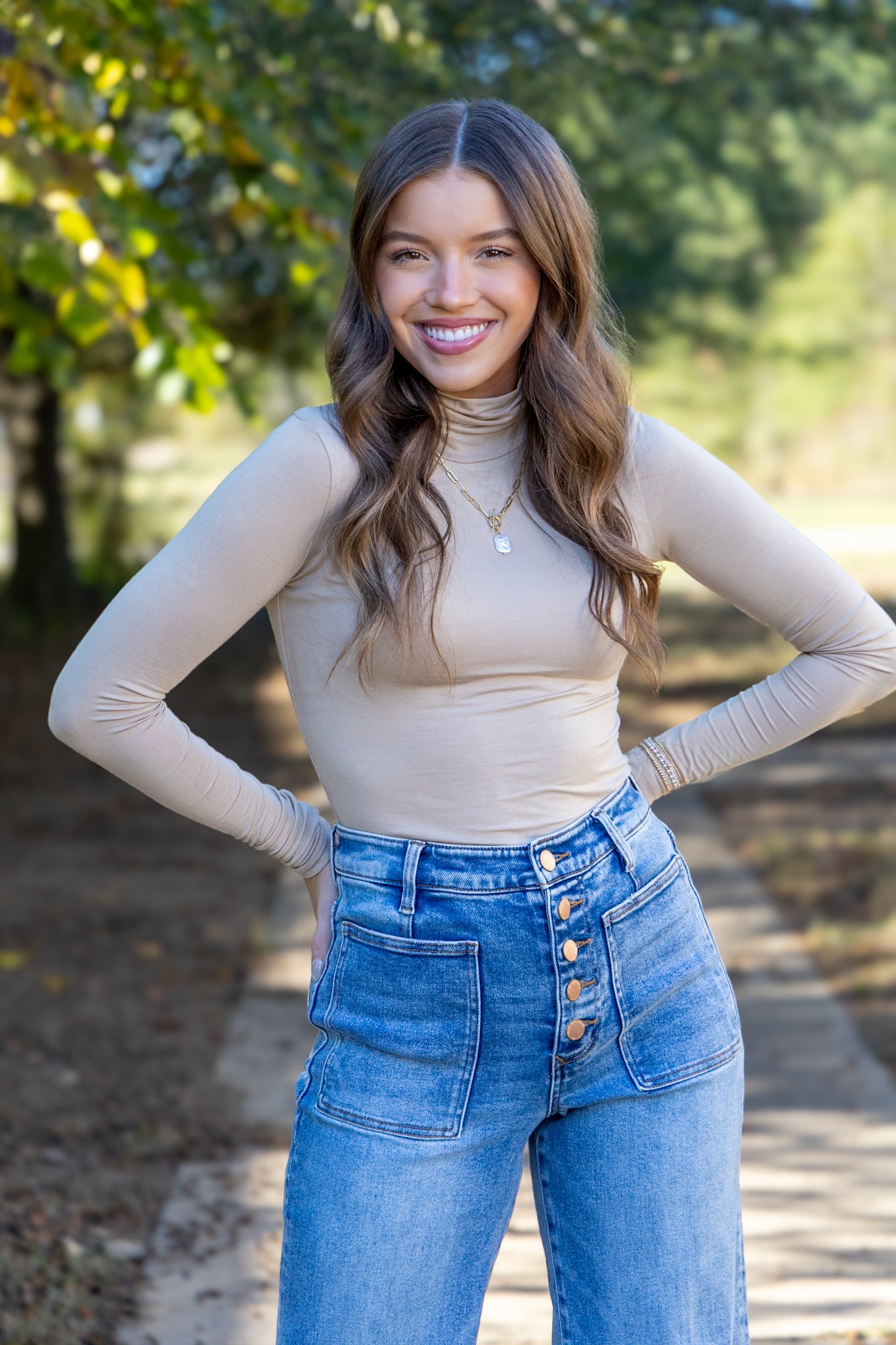 Turtleneck Bodysuit - Taupe