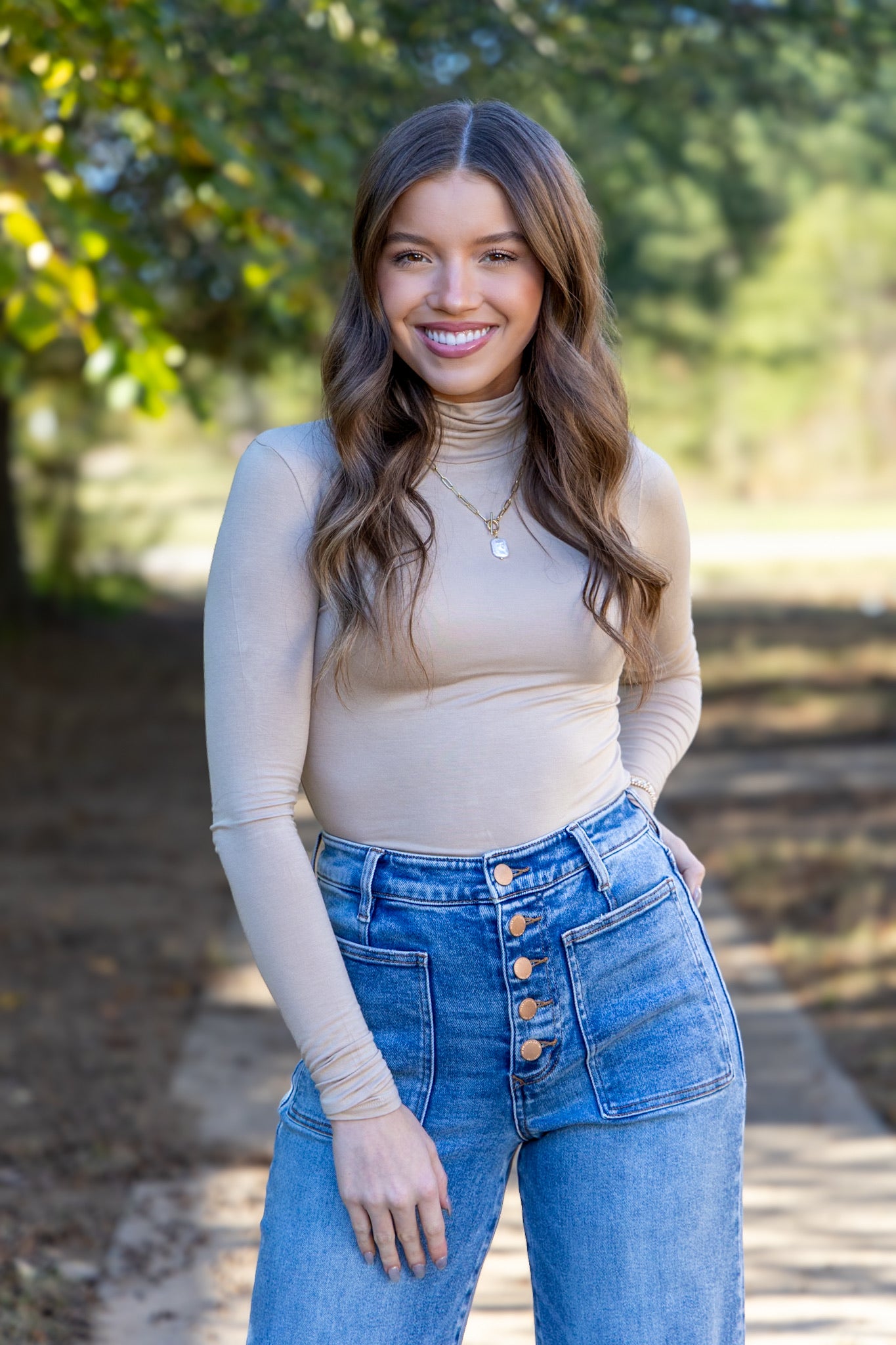 Turtleneck Bodysuit - Taupe