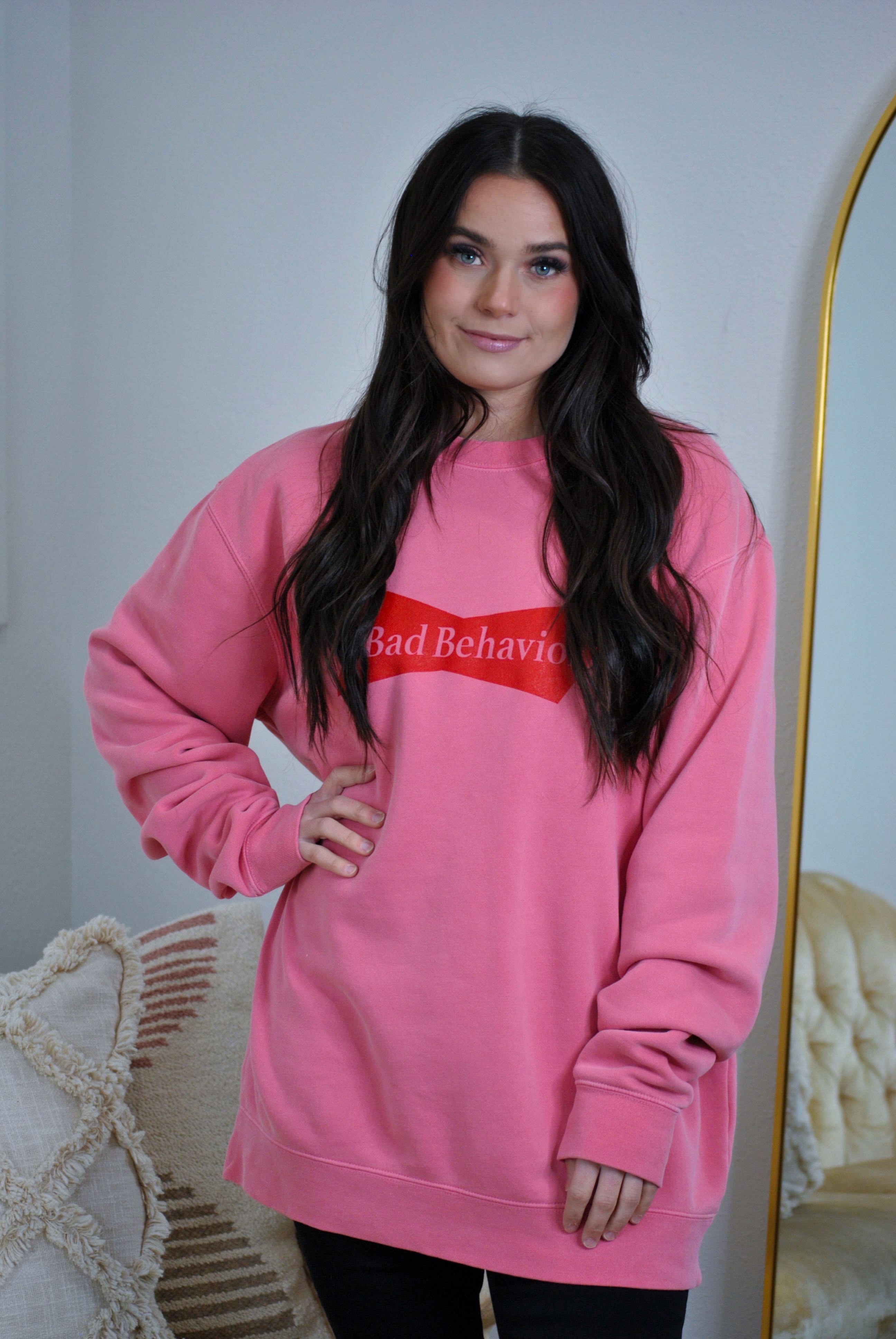 Bad Behavior Embroidered Oversized Sweatshirt