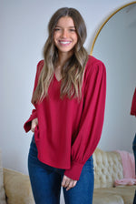 Dance To This Blouse - burgundy