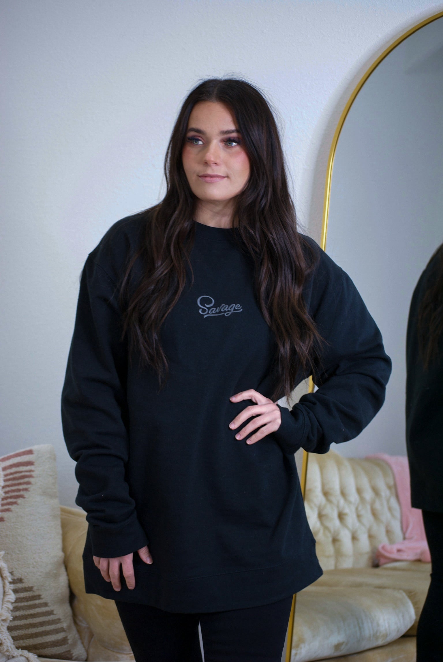 Savage Embroidered Oversized Sweatshirt