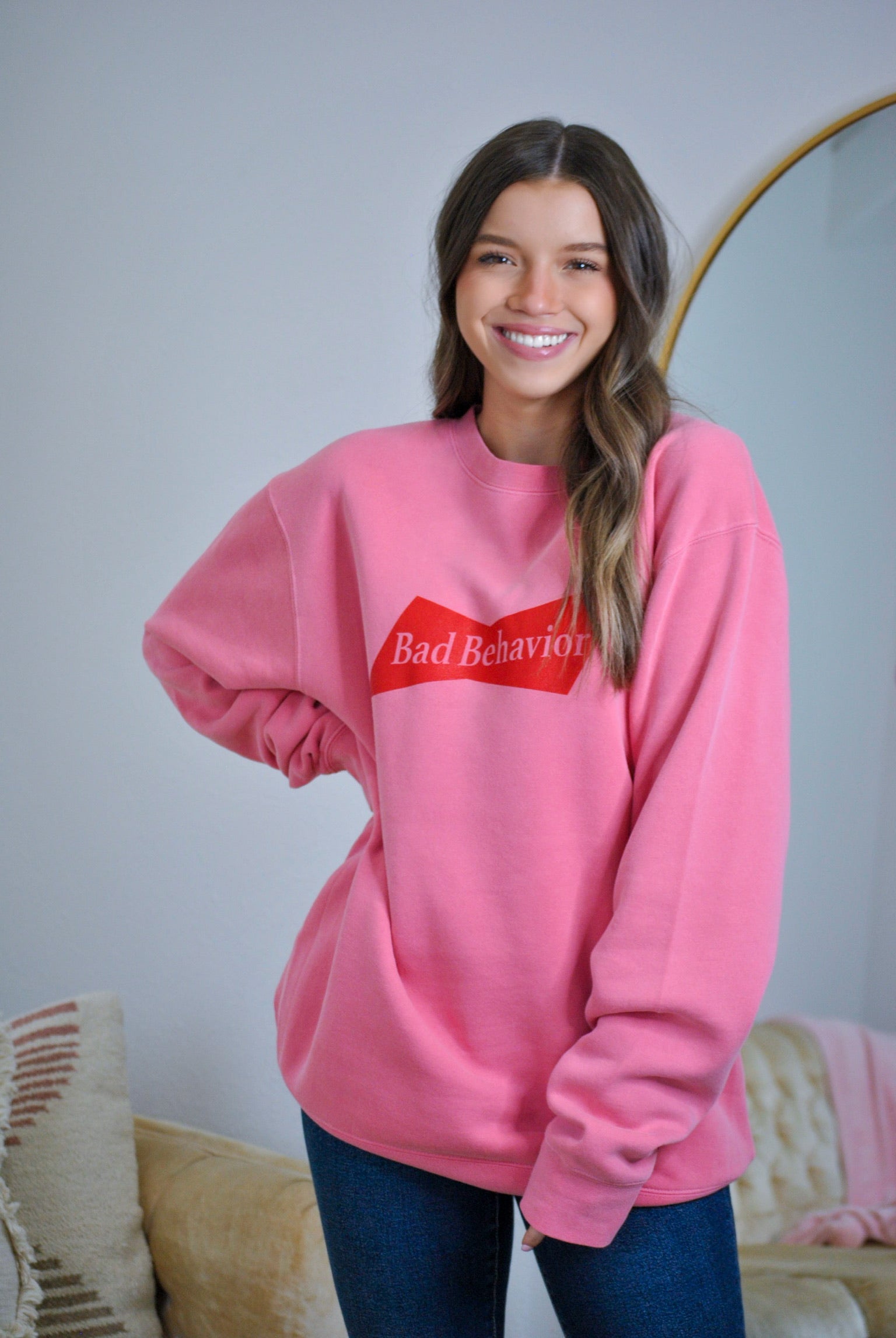 Bad Behavior Embroidered Oversized Sweatshirt