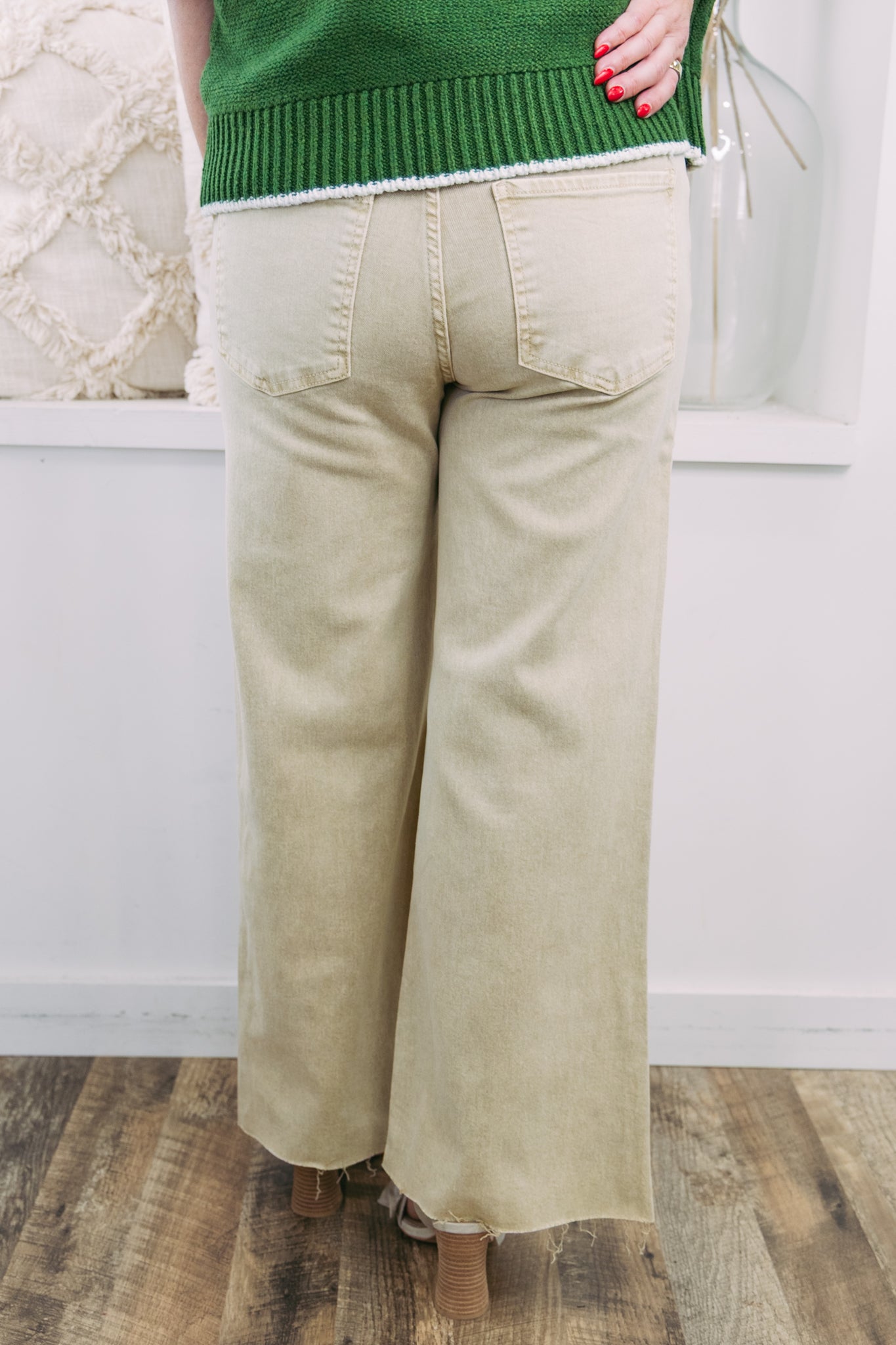 [KUT] Meg High Rise Fab Ab Wide Leg Pant - Biscuit