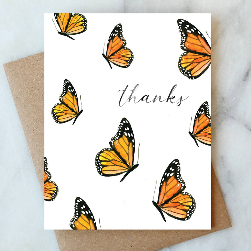 Butterfly Thanks Greeting Card | Thank You Card