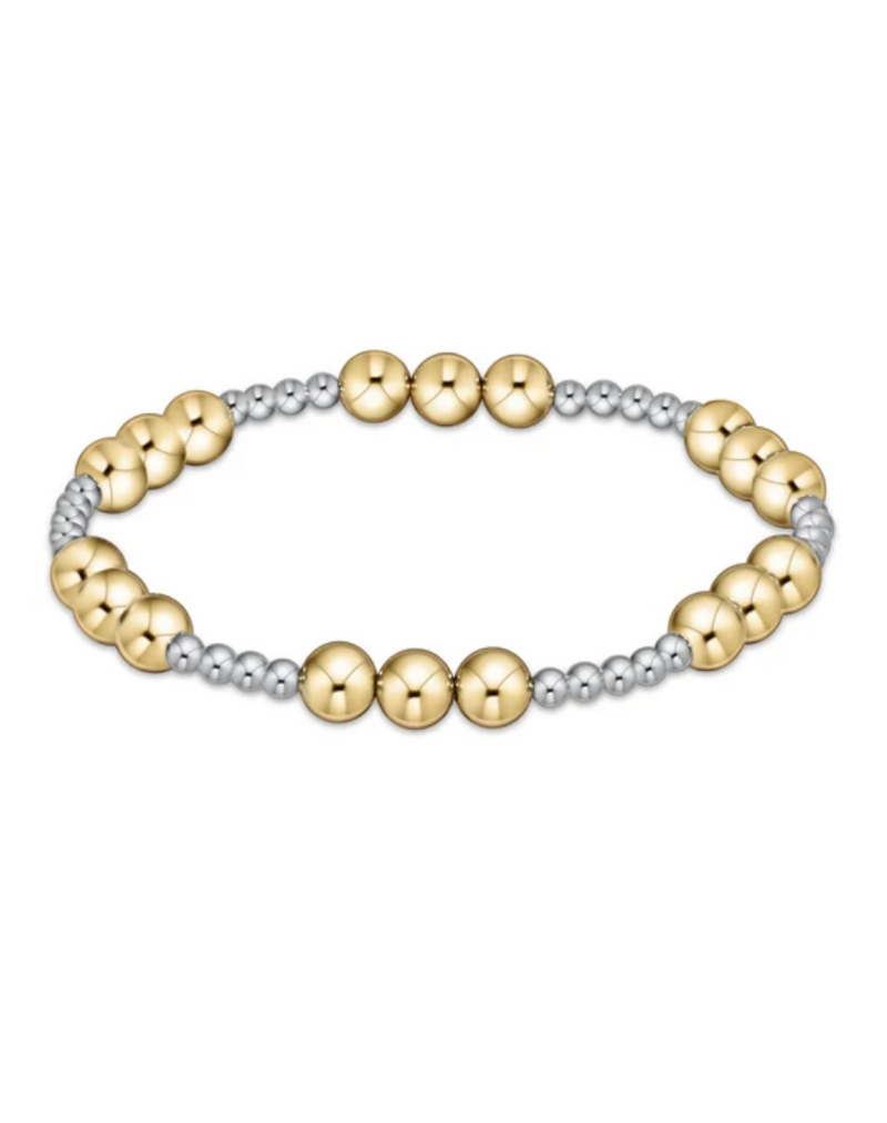 Classic Joy 6mm Bead Bracelet - Mixed Metal