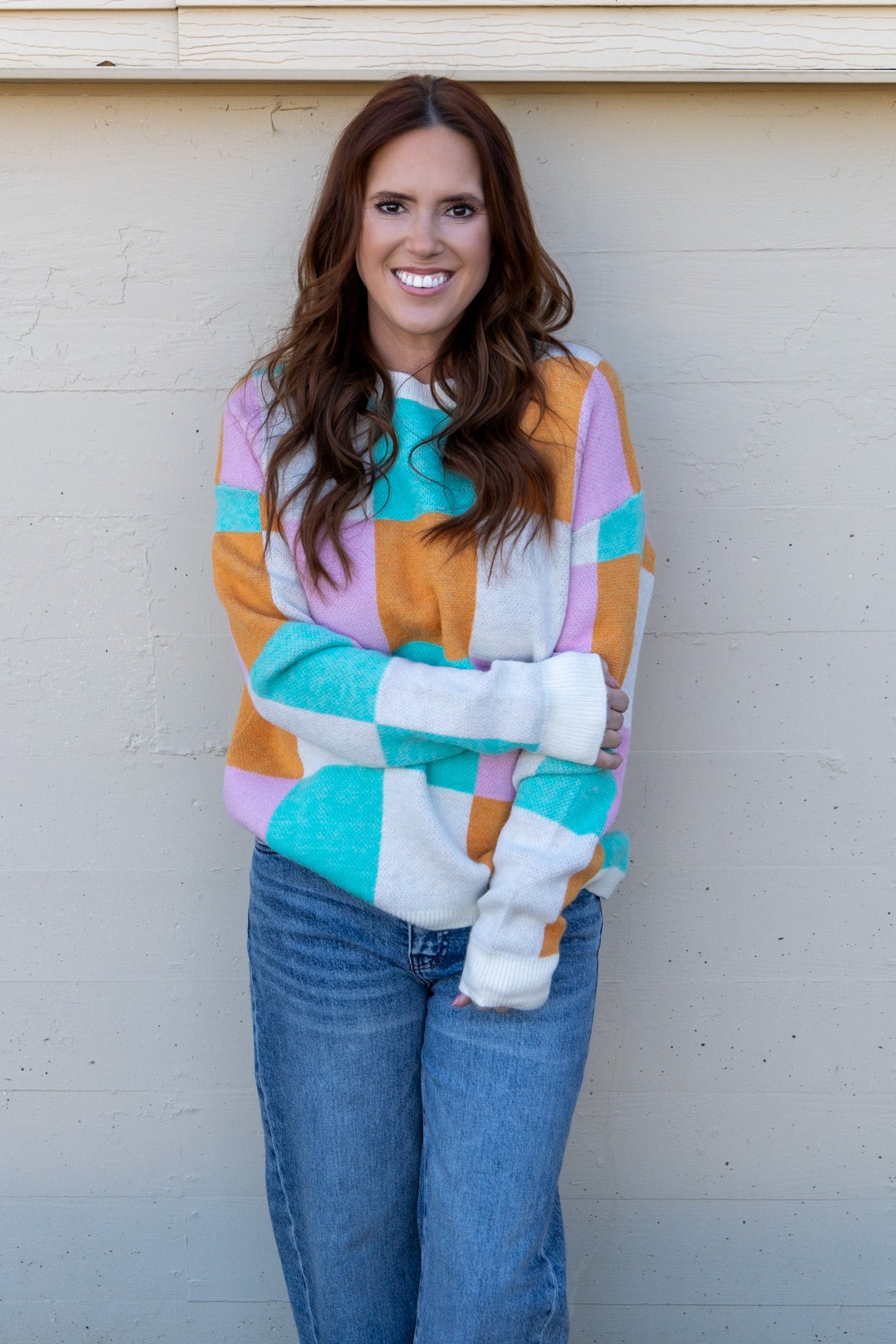 Colorful Block Oversized Sweater