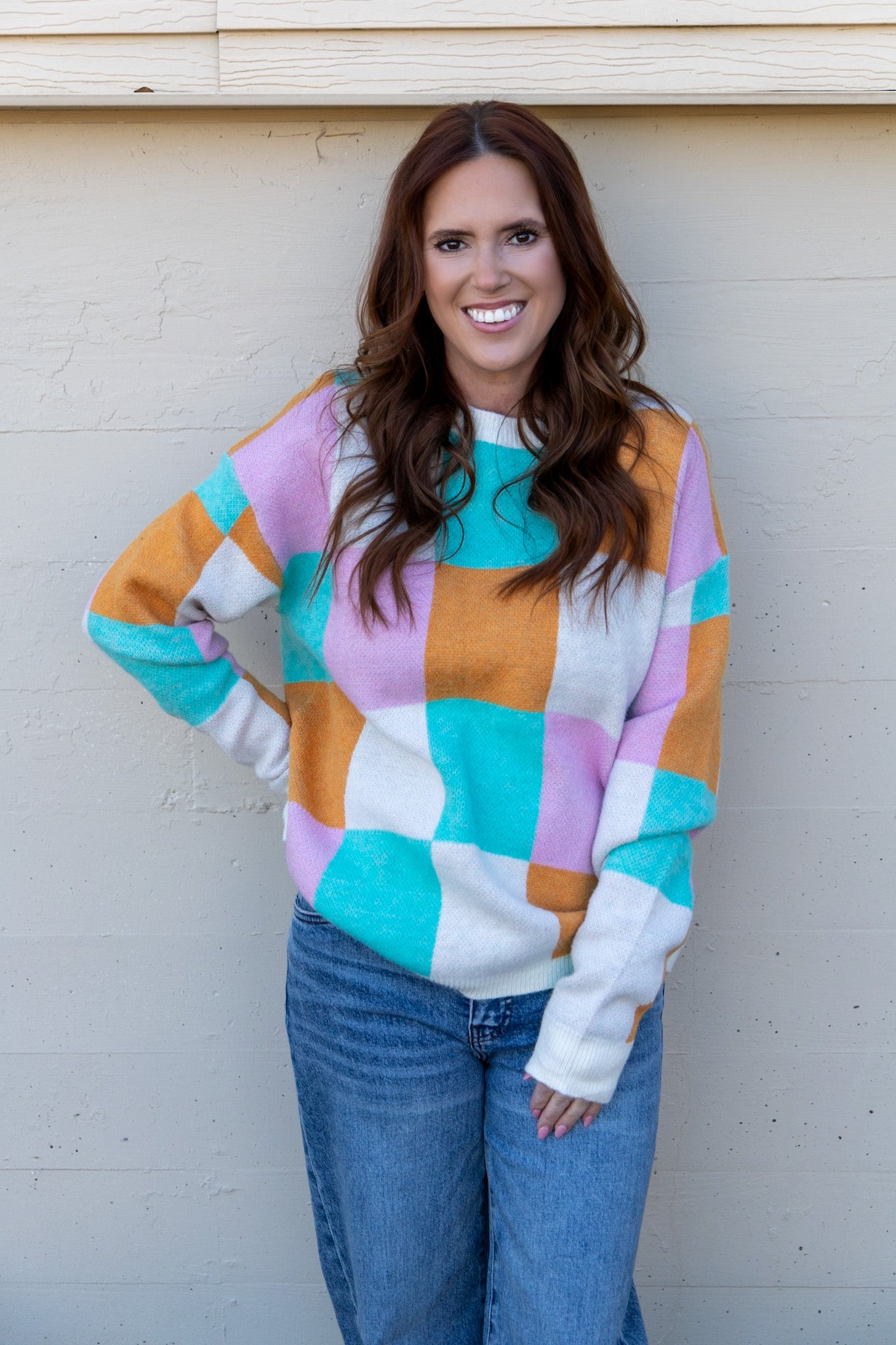 Colorful Block Oversized Sweater