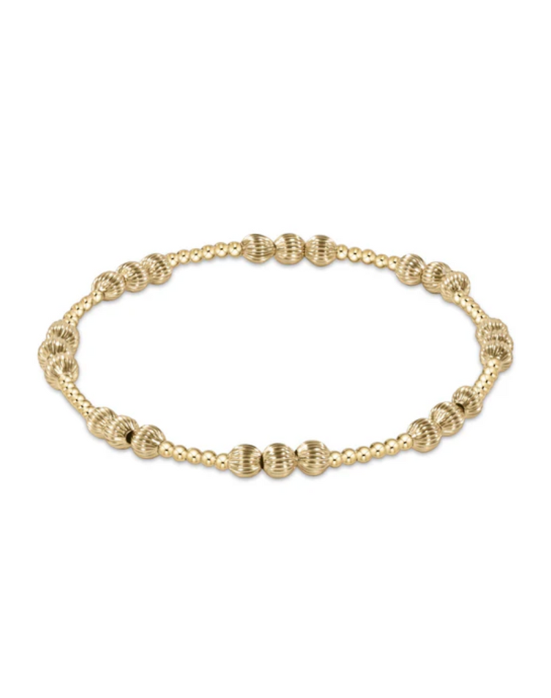 Dignity Joy Pattern 4mm Bead Bracelet-Gold