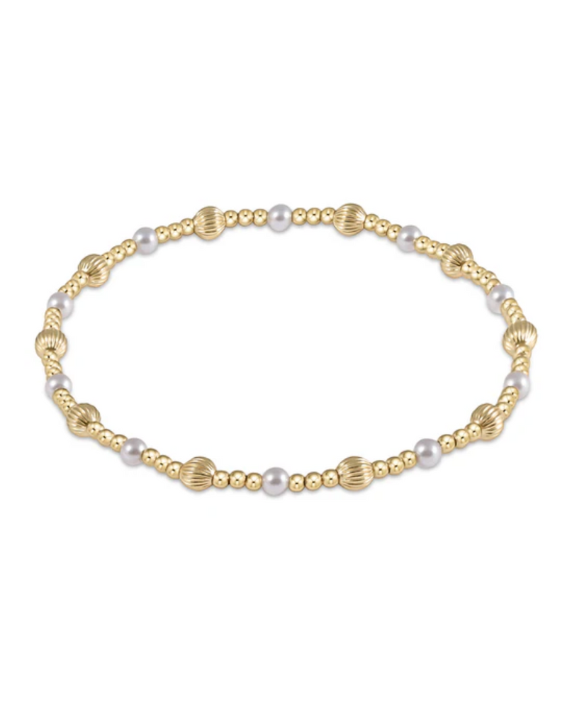 Dignity Sincerity Pattern 4mm Bead Bracelet-Pearl