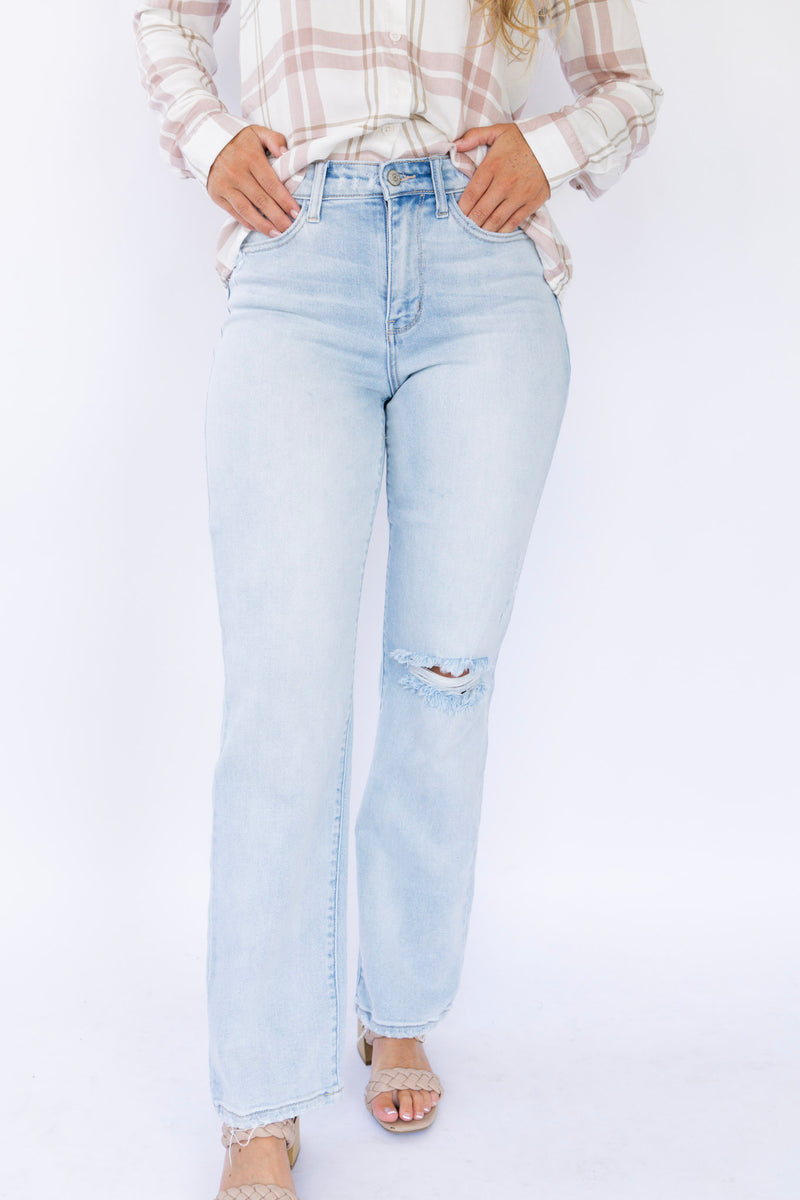 [Judy Blue] Melissa High Rise Front Rip & Back Rip 90's Straight Fit Jeans