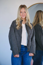 Quinn Quilted Jacket- Charcoal