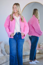 Quinn Quilted Jacket- Hot Pink