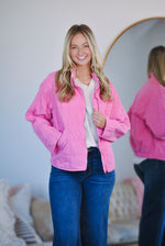 Quinn Quilted Jacket- Hot Pink