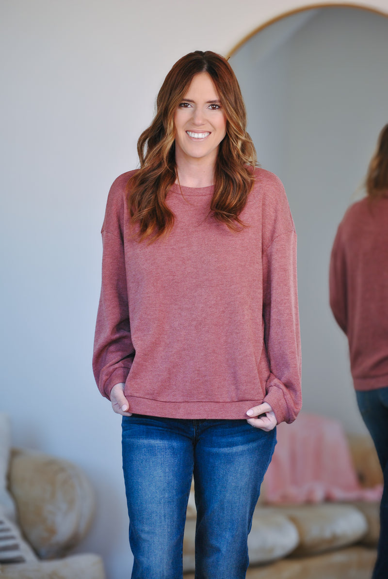 The Natalie Basic Top - Dusty Pink