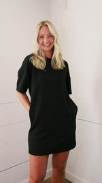 Textured Comfy Dress - Black