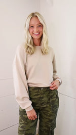 Pike Crop Pullover - Stone