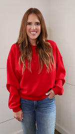 Pike Crop Pullover - Red