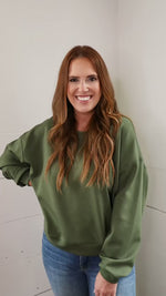 Pike Crop Pullover - Olive