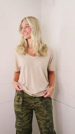 Taylor Raglan Sleeve Top - Khaki