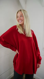 Astrid Ribbed Sweater - Red