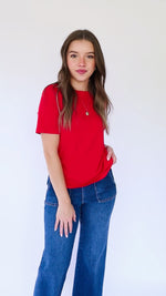 Classic Boxy Fit Tee - Red