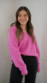 Vivianne V-Neck Sweater - Pink