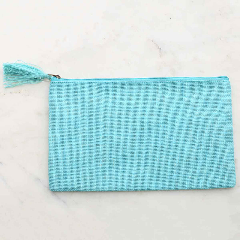 Jute Cosmetic Bag in Palace Blue