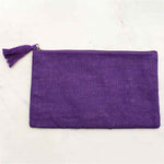 Jute Cosmetic Bag in Purple