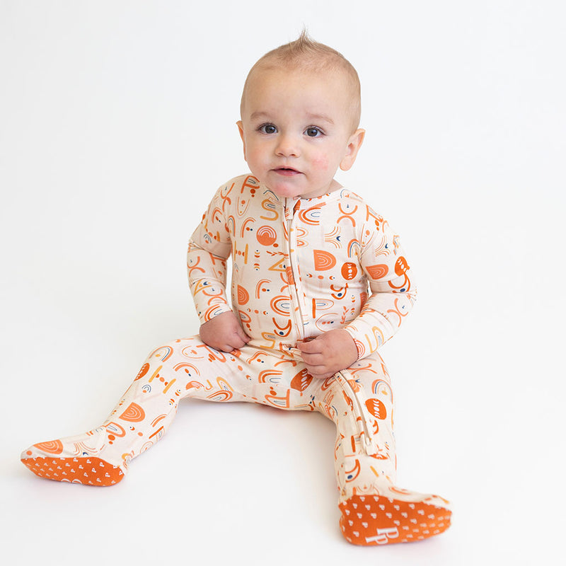 Alphabet Medley Footie Zippered One Piece